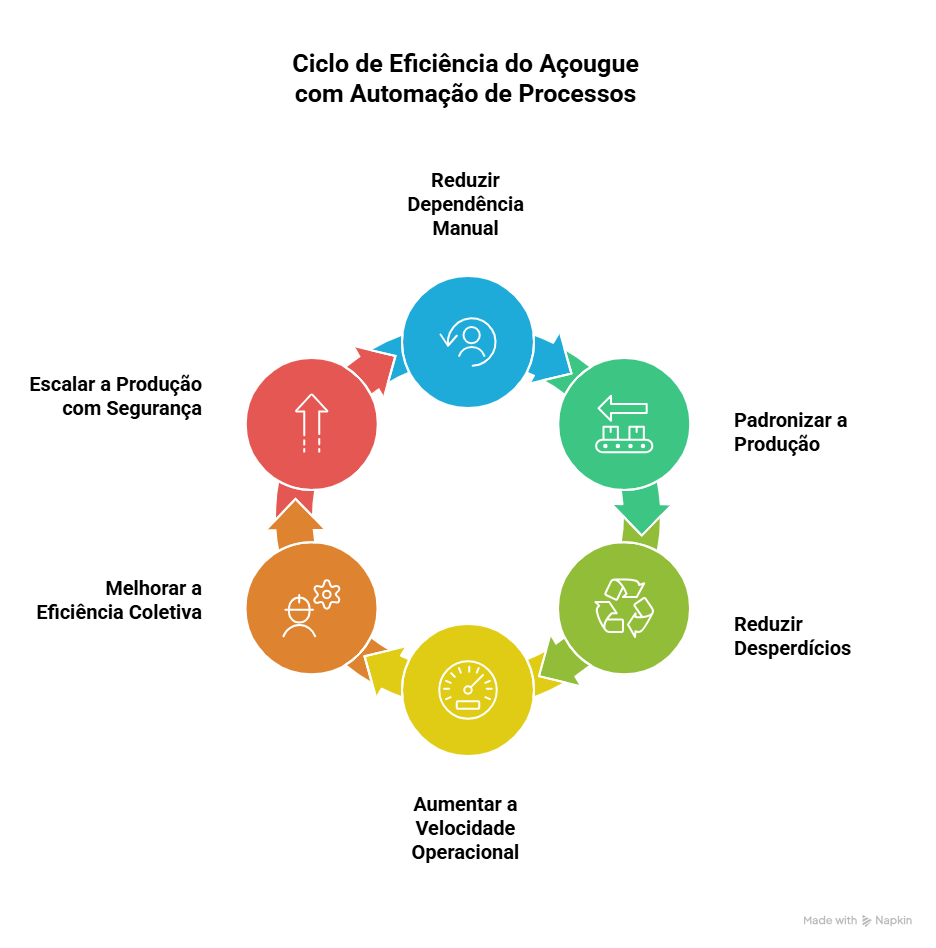 Ciclo de efici&ecirc;ncia do A&ccedil;ougue com automa&ccedil;&atilde;o de processos 