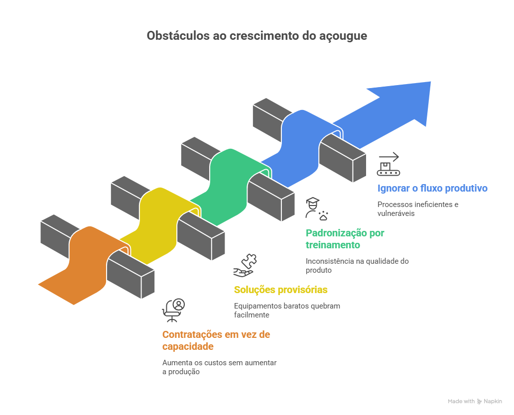 Obst&aacute;culos de crescimento do a&ccedil;ougue